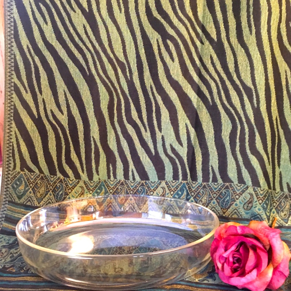 Stamped FRANCE.Heavy oval glass dish